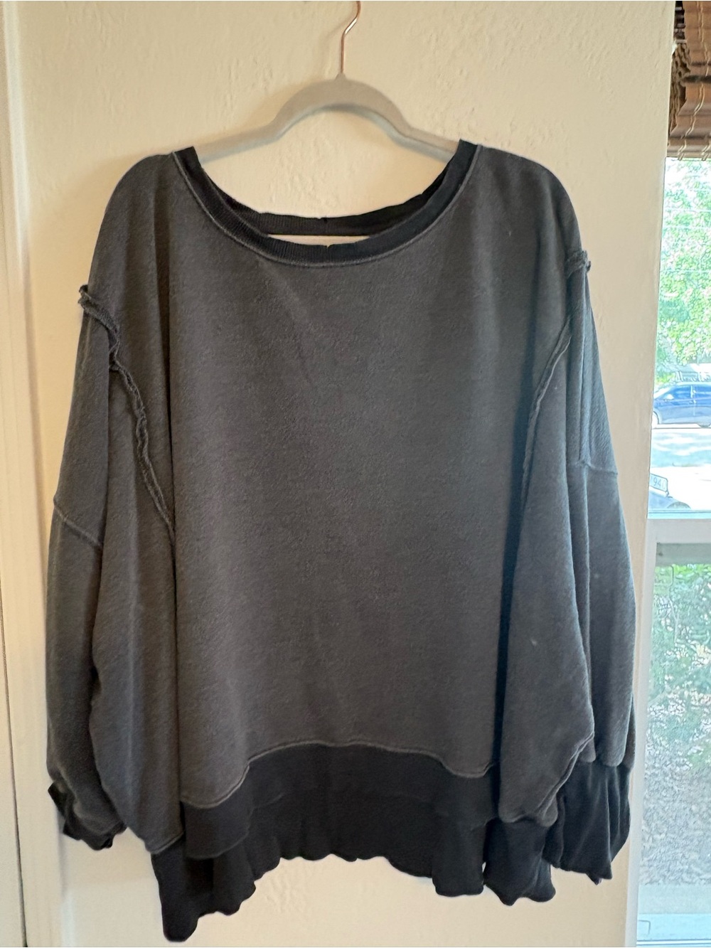 We The Free Black Oversized Crewneck Sweater, Size L